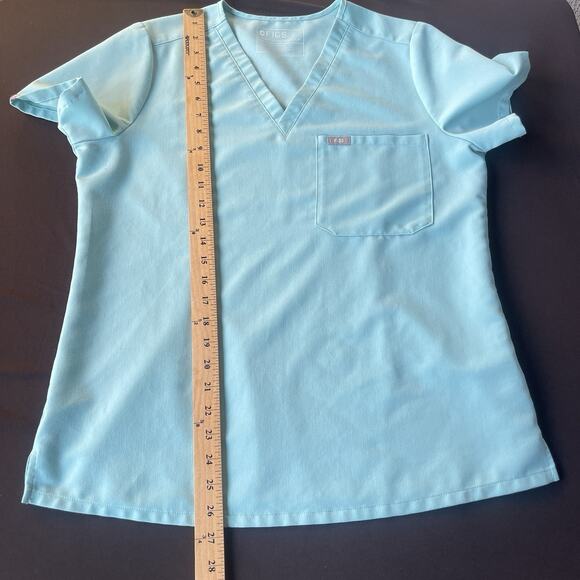 Figs Womens Catarina One Pocket Scrub Top Medium Blue Nursing Medical ER - Picture 11 of 12